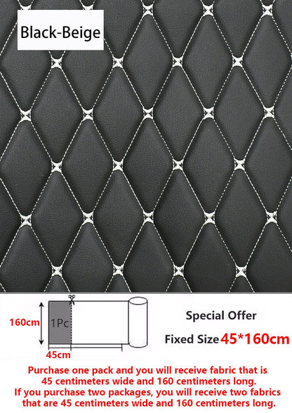 45/90x160cm Special Offer Embroidered Plaid Fabric Sponge Interlayer Leather Fabrics for Car Interior Seat Cushion Decoration