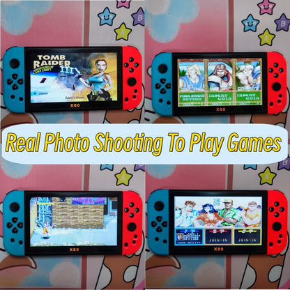 10000 Free Games X80 Portable Game Console 7 Inch Screen Handheld Game Player 16GB For PS1/MAME Retro Arcade Game Support TV Out