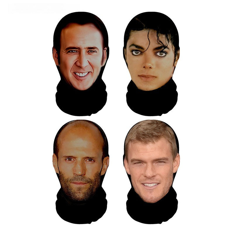 3D Printed Mask Elastic Mesh Full Face Mask for Men Women Cosplay Headwear Novelty Supplies Tricky Hood Party Cosplay Props