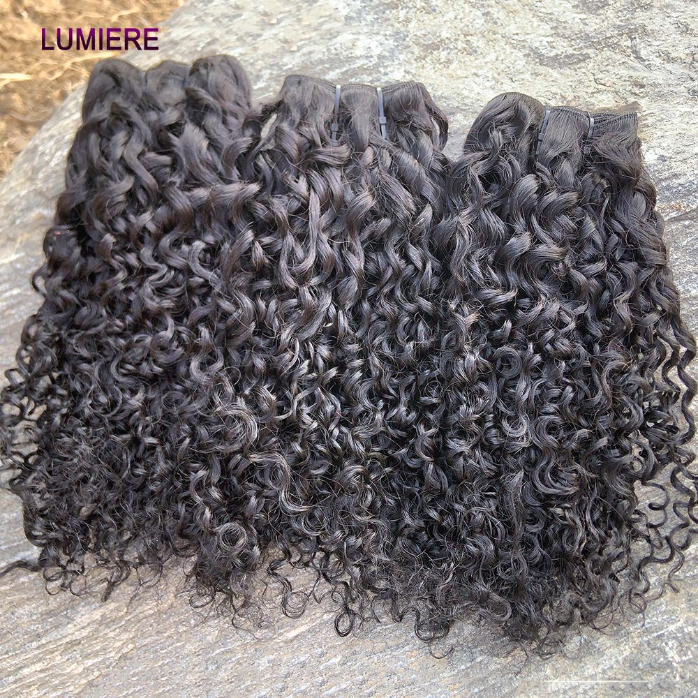 Cabelo Virgem Cru Barato de 30 Polegadas Birmanês Pixie Cacheado Ondulado (Bundle Deal) Cabelo Humano 100% Cru Cacheado Profundo 3/4 Pacotes de Extensão de Cabelo