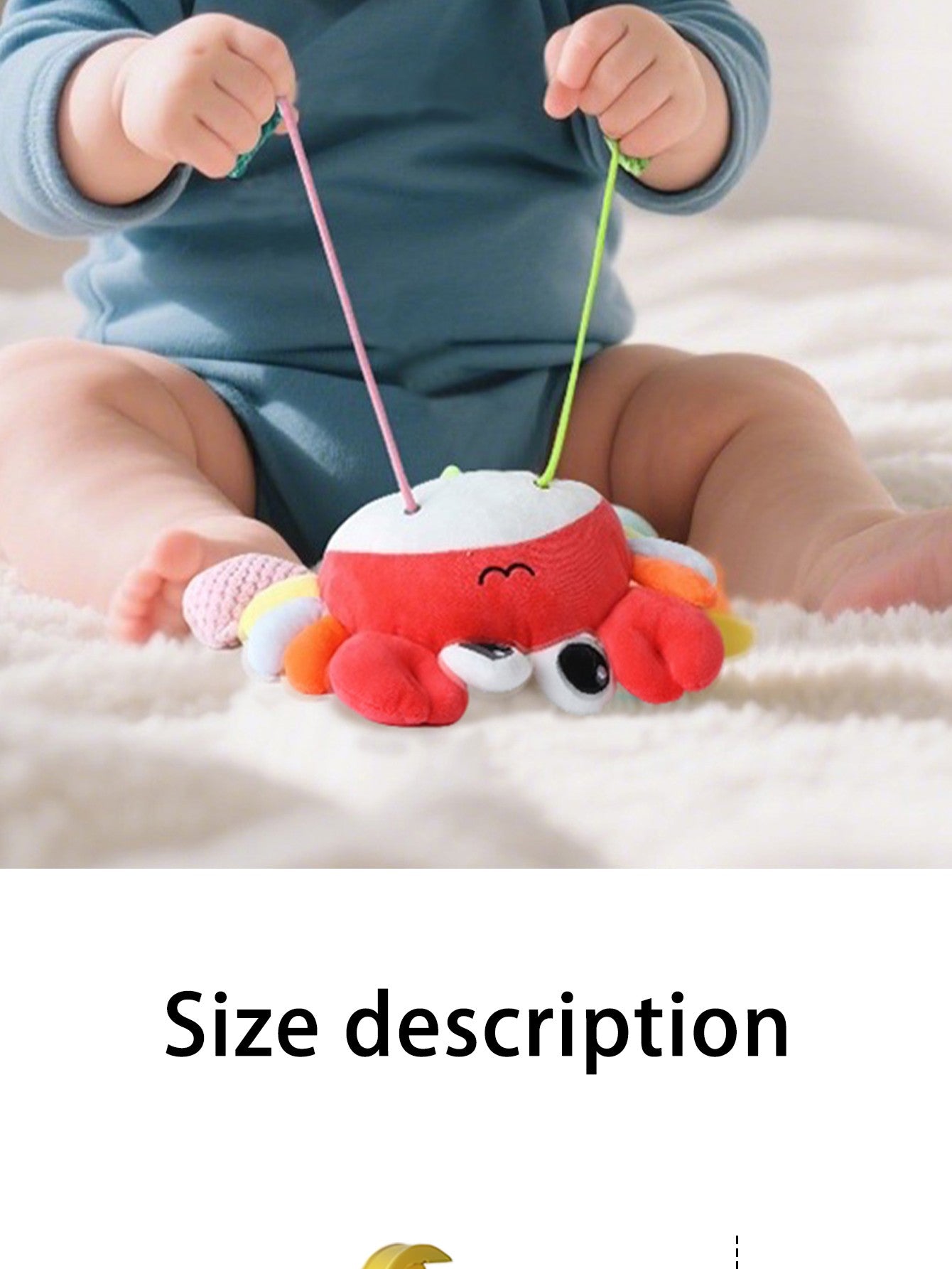 Baby toy crab pull happy bed bell ring bell puzzle cart pendant baby pull happy