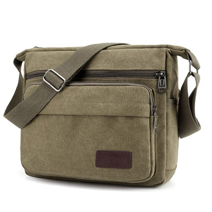 1 men's retro canvas crossbody bag, casual travel shoulder bag, outdoor sports shoulder bag with adjustable shoulder strap