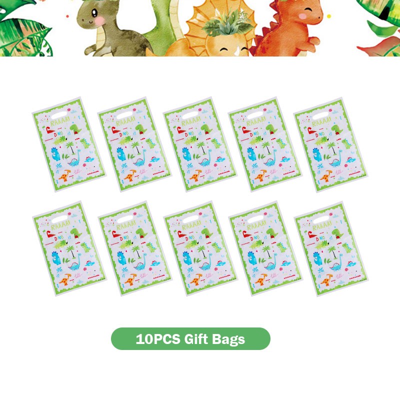 Happy Dinosaur Birthday Decoration Party Supplies Set Cup Plate Dinosaur Balloons Stickers Banner Gift Bags for Kids Boy Favors