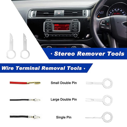 Car Trim Removal Tool Kit for Door/ Pannel/ Audio Dashboard/ Plastic Rivets/ Bumper/ Fastener Clips DIY Car Panel Disassembly