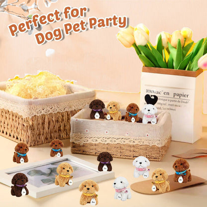 8-24Set Adopt a Puppy Party Favors Teddy Dog Bulk Adjustable Dog Collars with ID Card for Kids Toys Graduation Birthday Gifts