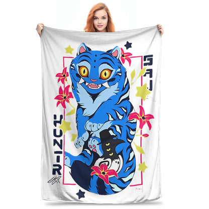 Kpop Demon Hunters Zoey Huntrix Blankets  Plush Vintage Soft Throw Blankets for Bedspread Summer,