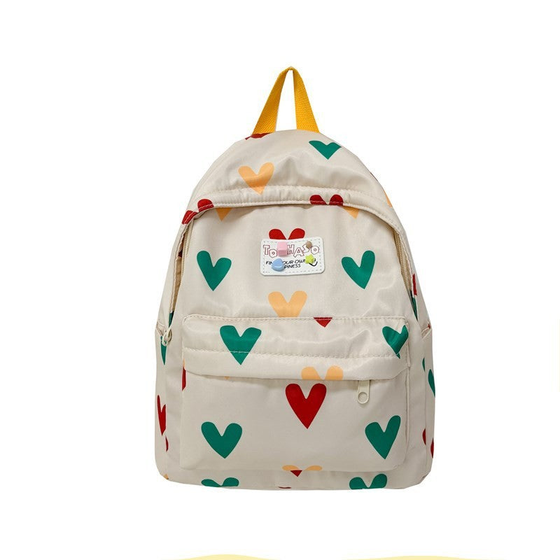 Fashionable Sweet Love Print Children's Schoolbag Boys and Girls Backpack Suitable for Preschool Children's Gifts
