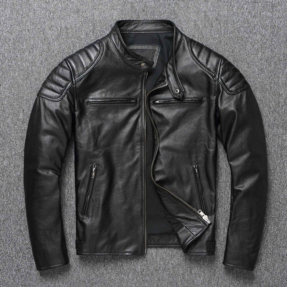Men Imatition Leather Retro Stand Collar Jacket PunkStyle Coat Motorcycle Clothe