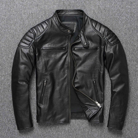 Men Imatition Leather Retro Stand Collar Jacket PunkStyle Coat Motorcycle Clothe