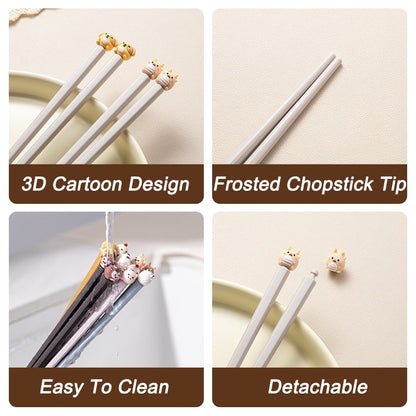 22cm 3D Bonitos Desenhos Animados Animais Hashi Para Crianças Hashi Chinês Comida Sushi Varas Casa Cozinha Louça Jantar Ferramenta de Cozinha