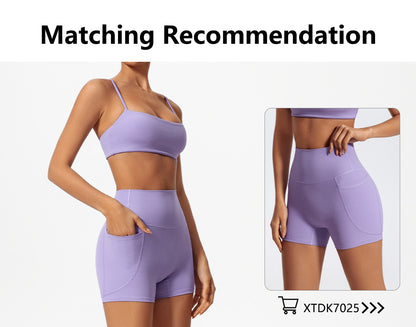 Ctenkevet Sling Yoga Bra Women Gym Workout Push Up Brassiere Female Outdoors Sports Underwear Women Fitness Shockproof Crop Top