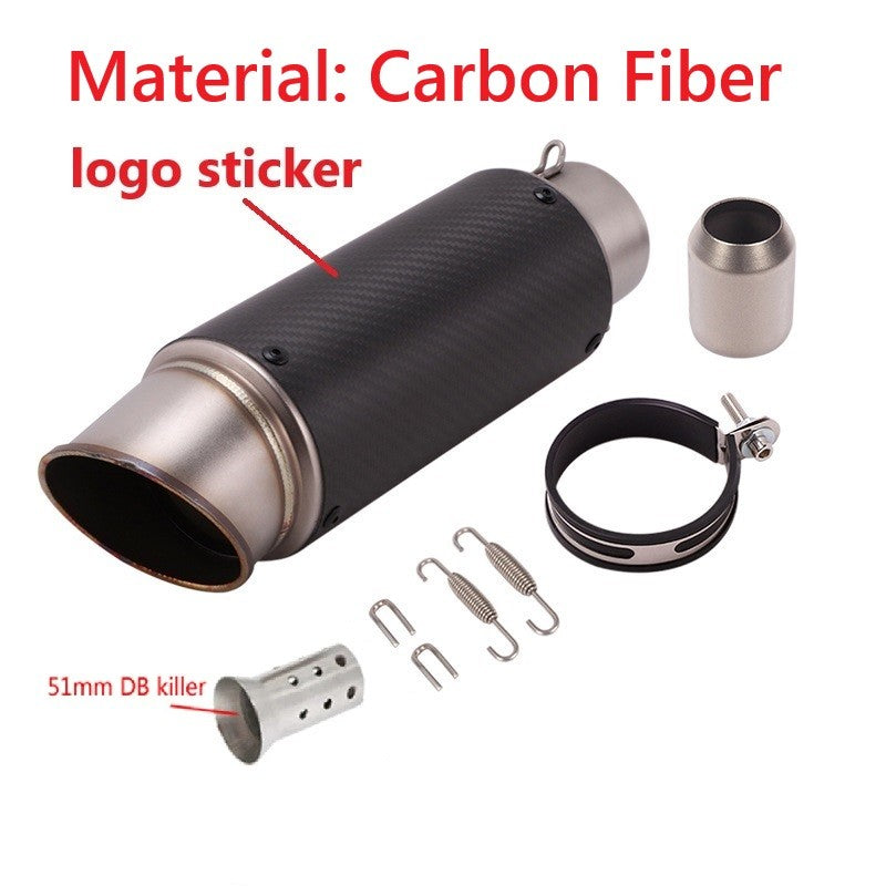 motorcycle exhaust inox muffler carbon fiber exhaust Universal 51/60mm with DB Killer for z900 R3 R25 MT07 MT09 R1 Z400 Z650