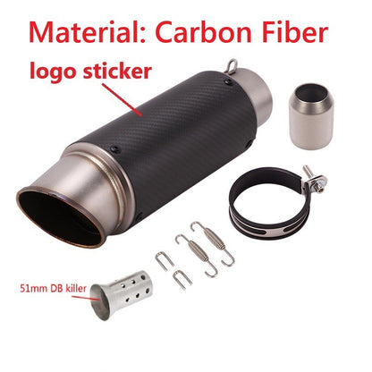 motorcycle exhaust inox muffler carbon fiber exhaust Universal 51/60mm with DB Killer for z900 R3 R25 MT07 MT09 R1 Z400 Z650
