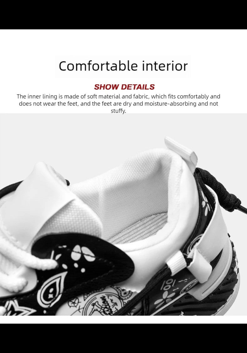 Men's thick soled casual shoes four season soft soled outdoor walking shoes student flat shoes youth fashion sports board shoes