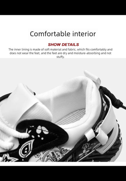 Men's thick soled casual shoes four season soft soled outdoor walking shoes student flat shoes youth fashion sports board shoes