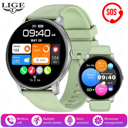 LIGE Smart Watch Women Men Bluetooth Call Sports Fitness Watches Heart Rate Health Monitor Smartwatch Ladies For Android iOS New