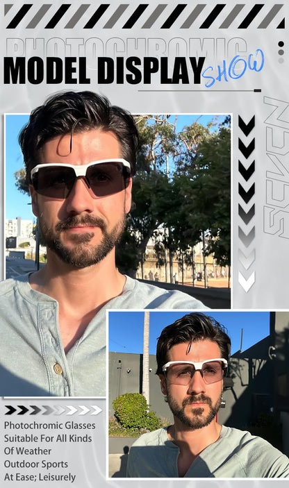 SCVCN Outdoor Photochromic Sunglasses Bicycle Cycling Glasses Women Sports UV400 Mtb Driving Bike Glasses Men Tactical Goggles