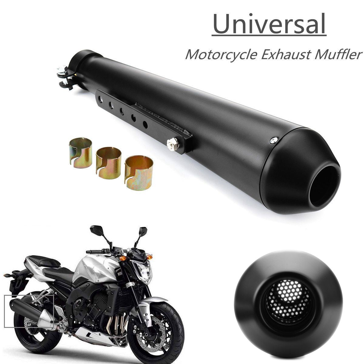 Motorcycle Exhaust Muffler Retro Vintage Classic Electroplating Escap Moto for Cafe Racer Bobber Chopper Custom