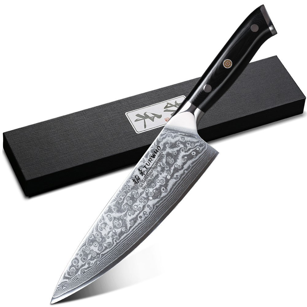 TURWHO Chef Knife 1-5 PCS Kitchen Knives Set 67 Layer Damascus Steel Japanese Nakiri Santoku Cleaver Slicing Bread Utility Knife