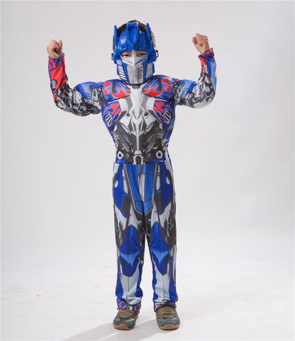 Boys Optimus Muscle Prime Fancy Dress American Boy Superhero Purim Halloween Book Week Child Captain Costume