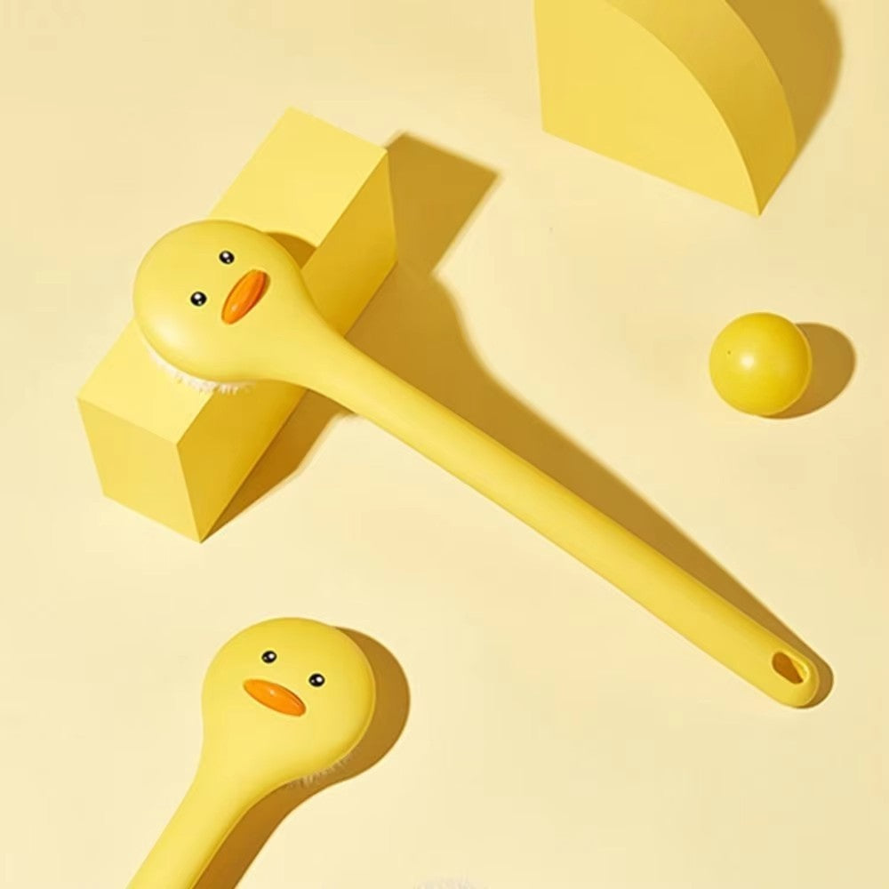 Cute Duck Long Handle Bath Brush Soft Bristles Bath Brush Skin Massager Shower Scrubber Exfoliation Body Cleaning Brush Bathroom