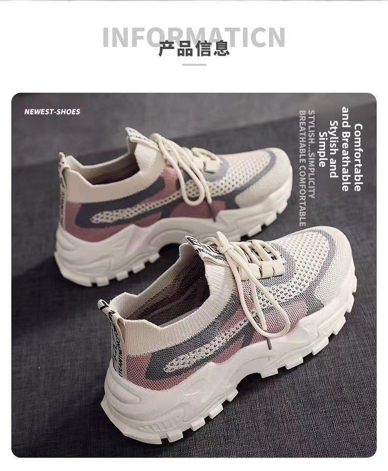 2026 New Women's Dad shoes Breathable Me Running shoes Faionable Casual Sports Sneakers Flat Bot round Toe Plastic Sole