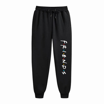 Womens Casual Loose Long Pants Outdoor Fashion Friends Letter Printed Trousers Spring Autumn Winter Fleece Sports Sweatpants
