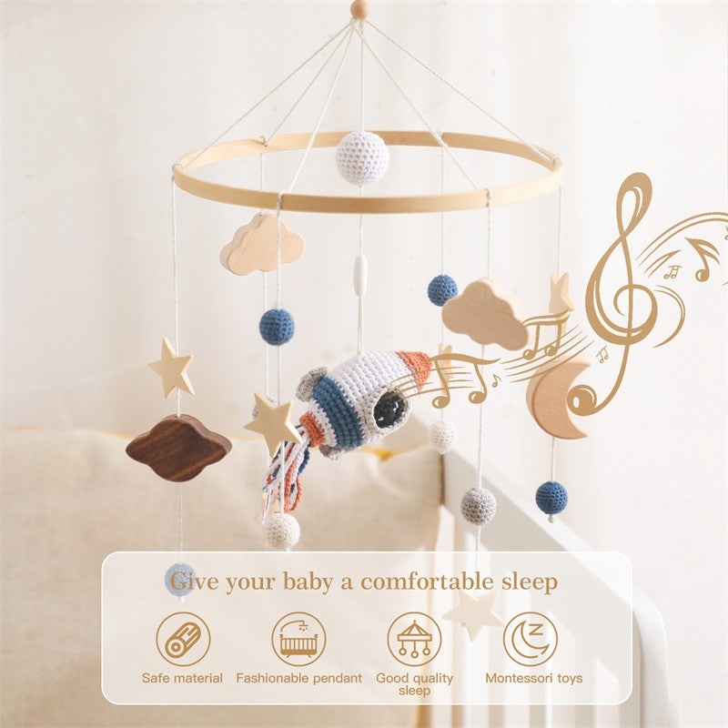 Baby Wooden Bracket Bed Bell 0 6 Months Toy Bracket Accessories Hanging Bracket Soft Mobile On the Bed Baby Room Decoration Crib