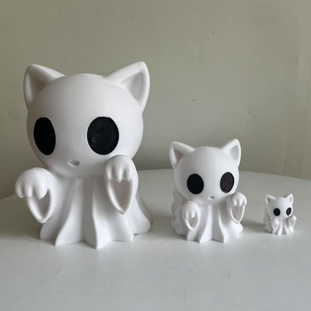 1pcs Halloween ghost cat statue, Cute ghost decorations, interesting Halloween decorations, tabletop ornaments