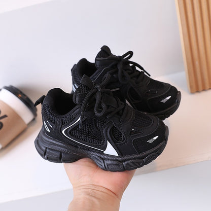 Kids Casual Sports Shoes with Thick Soles Boys Girls Fashion Versatile Sneakers 2024 New Children Mesh Breathable Running Shoes