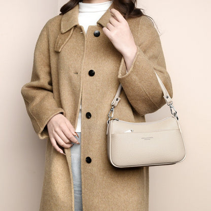 Genuine Brand Top Quality Soft Pu Leather Shoulder Crossbody Bags for Women 2026 Designer Handbag 2 Layers Hand Messenger Bag