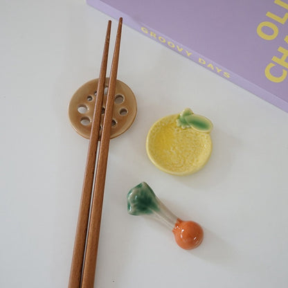 Suporte para Hashi Estilo Japonês Cerâmica Descanso de Hashi Formato de Frutas e Vegetais Garfo Prateleira Utensílios de Cozinha Decoração de Mesa de Jantar