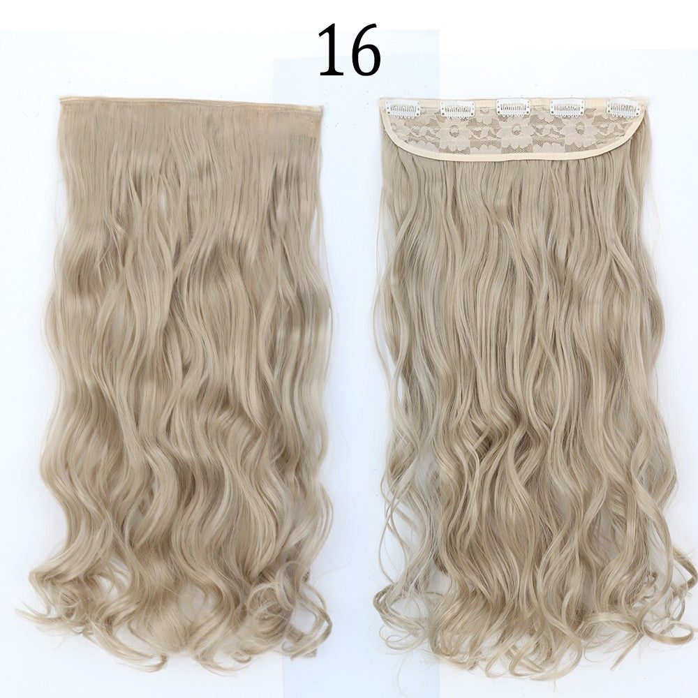 Apliques de Cabelo Sintético Liso Comprido de 5 Clipes 22'' Fibra de Alta Resistência ao Calor Preto Castanho Loiro