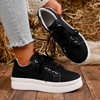 Tênis Feminino 2025 Nova Moda Casual Sapatos Femininos Tênis Designer de Verão Feminino Cadarço Plataforma Esporte Sapatos Feminino