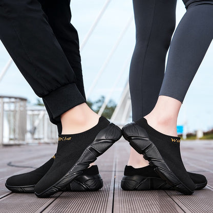 Men And Woman Sneakers Couples Slip On Half Shoes Comfortable Ankle Sock Shoes Increase Height Casual Shoes Size 35-47