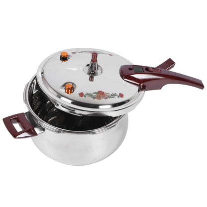 11L Pressure Cooker 80KPA Stainless Steel Multifunctional Multiple Security Guard with Ergonomic Handle Stovetop Pressure Cooker