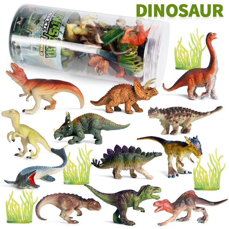 Mini Modelo Animal Fazenda de Vida Selvagem Aves Dinossauro Oceano Conjunto Animais da Planície Crocodilo Pinguim Insetos Brinquedos Micro Modelo Balde