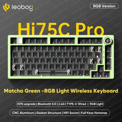 Leobog Hi75C Hi75 Hi75C Pro Kit de Teclado Mecânico Customizado de Alumínio Sem Fio para Jogos Bluetooth 2.4G Teclado Gamer com Hotswap com Fio