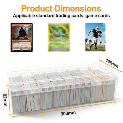 Caixa de armazenamento para cartas de cards de 800+ MTG TCG, caixa organizadora transparente compartimentada para baralho, suporte para cartas PKM e Yogioh