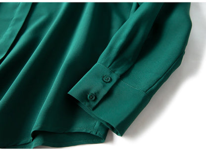 2025 Spring New Women's Silk Shirt Women's Long Sleeve 100% Mulberry Silk Blouse 16 MM White-collar OL Style Shirts For Women