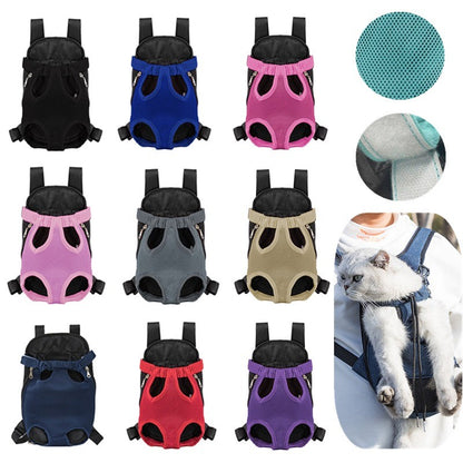 Mochila Transversal Respirável Portátil para Viagem para Cães e Gatos Pequenos, Bolsa Frontal de Malha para Exteriores