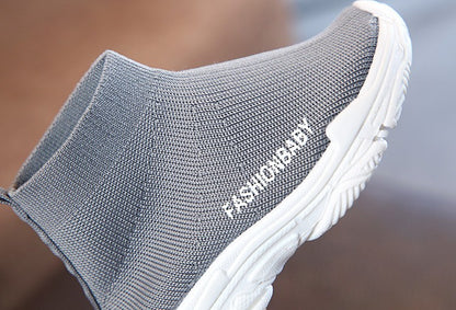 Autumn Winter Kids Sneakers Children Casual Shoes Slip-on Breathable Kids Socks Shoes Non-slip Snow Boots Boys Girls Sport Shoes