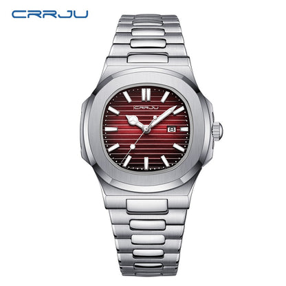 CRRJU  Men Watch 2024 Luxury Top Brand Quartz Watches Business Simple Ultra Thin Luminous Wristwatch Men's Clock Reloj Hombre