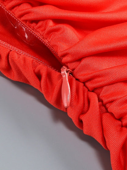 New Sexy One Shoulder Patchwork Twist Knot Draped Mini Dress Women Diagonal Collar Ruched Bodycon Dresses Evening Party Cocktail