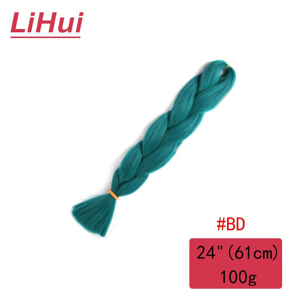Cabelo Sintético Trança Jumbo 24 Polegadas Ombre Jumbo Extensão de Cabelo para Mulheres Tranças DIY Roxo Rosa Amarelo Cinza Lihu