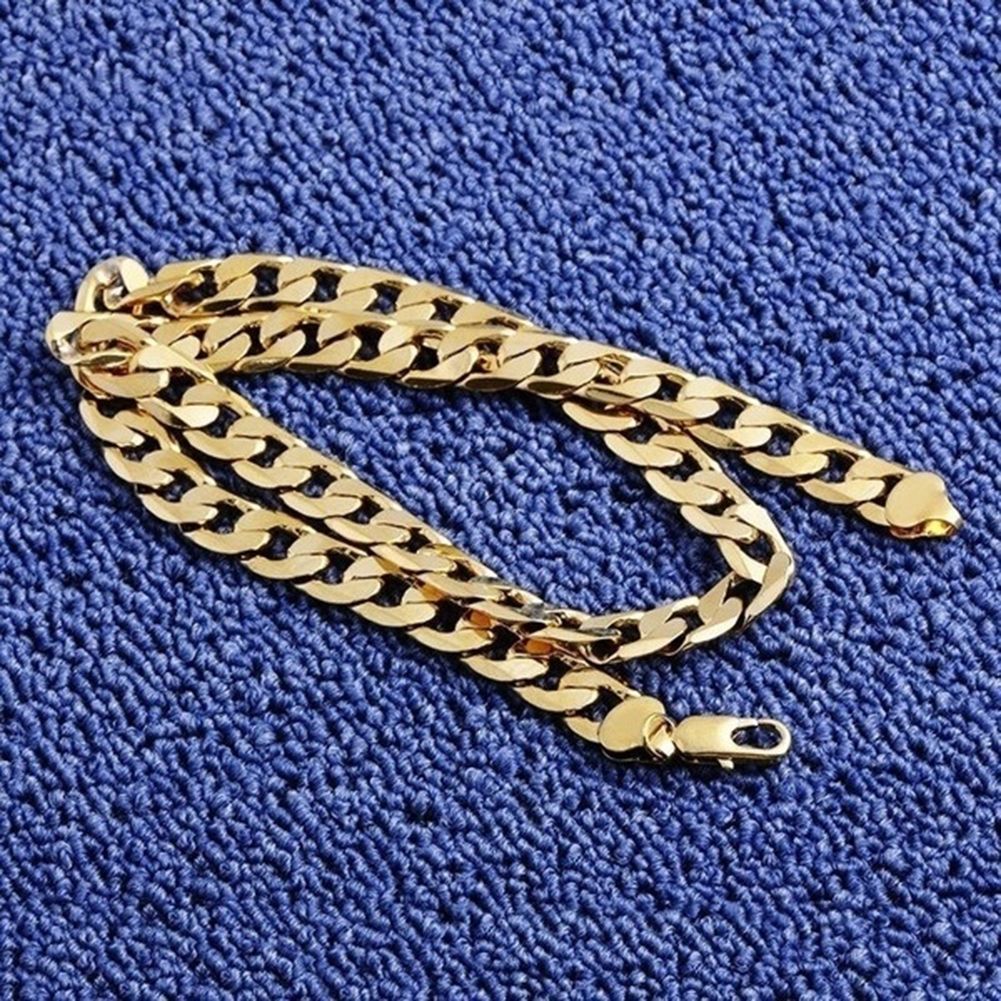 Colar Masculino de Ouro 18K Moda Masculina Colar de Ouro 18K Corrente Cubana Colar Para Homens Presentes de Joias