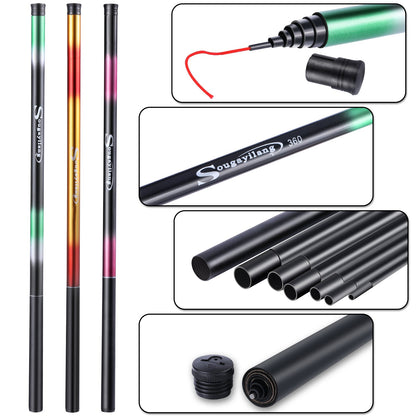 Vara de Pesca de Carpa Sougayilang 2.7/3.6/4.5/5.4M Portátil Ultraleve Telescópica Arrasto Máx. 5Kg Ferramentas de Pesca