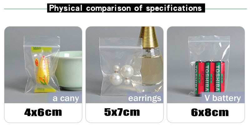 Clear Thick Zip Lock Ziplock Storage Bags Heavy-Duty Transparent Plastic Zip Package Small Jewelry Packing Reclosable Poly Pouch