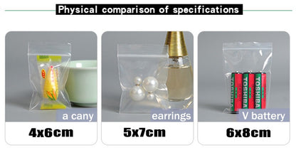 Clear Thick Zip Lock Ziplock Storage Bags Heavy-Duty Transparent Plastic Zip Package Small Jewelry Packing Reclosable Poly Pouch