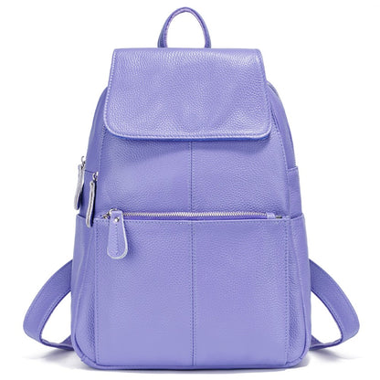 Zency Mochila Feminina Elegante Preta Branca Couro Genuíno Qualidade A++ Antifurto Grande Capacidade Mochila de Viagem Designer